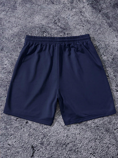 QJQ Men's Letter Graphic Drawstring Waist Shorts Summer Casual Workout Athletic Gym Track Shorts Streetwear