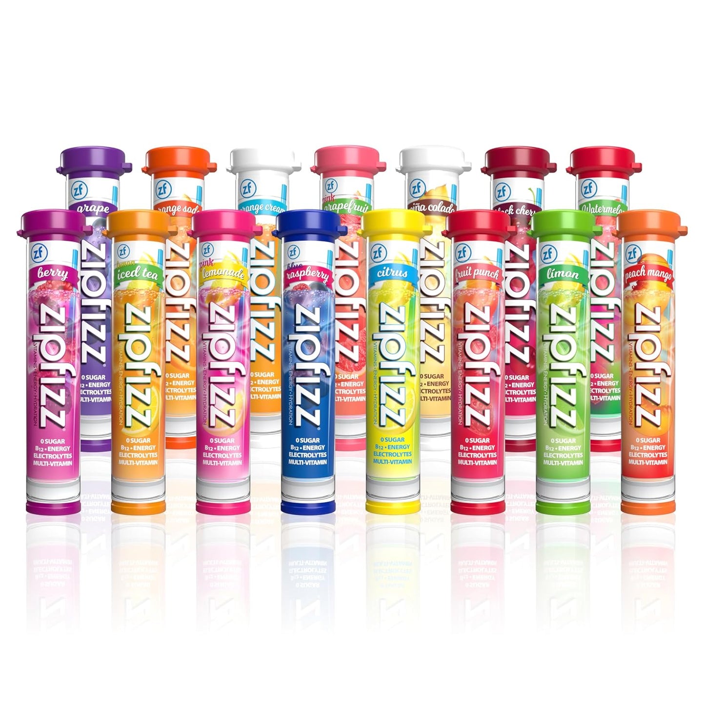 Zipfizz Daily Energy Drink Powder, Blood Orange, 20 Pack | 3-in-1 Sustained Energy, Rapid Hydration, and Essential Vitamins | Sugar-Free | Electrolyte Powder | Contains Vitamin B-12 & Antioxidants
