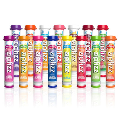 Zipfizz Daily Energy Drink Powder, Blood Orange, 20 Pack | 3-in-1 Sustained Energy, Rapid Hydration, and Essential Vitamins | Sugar-Free | Electrolyte Powder | Contains Vitamin B-12 & Antioxidants