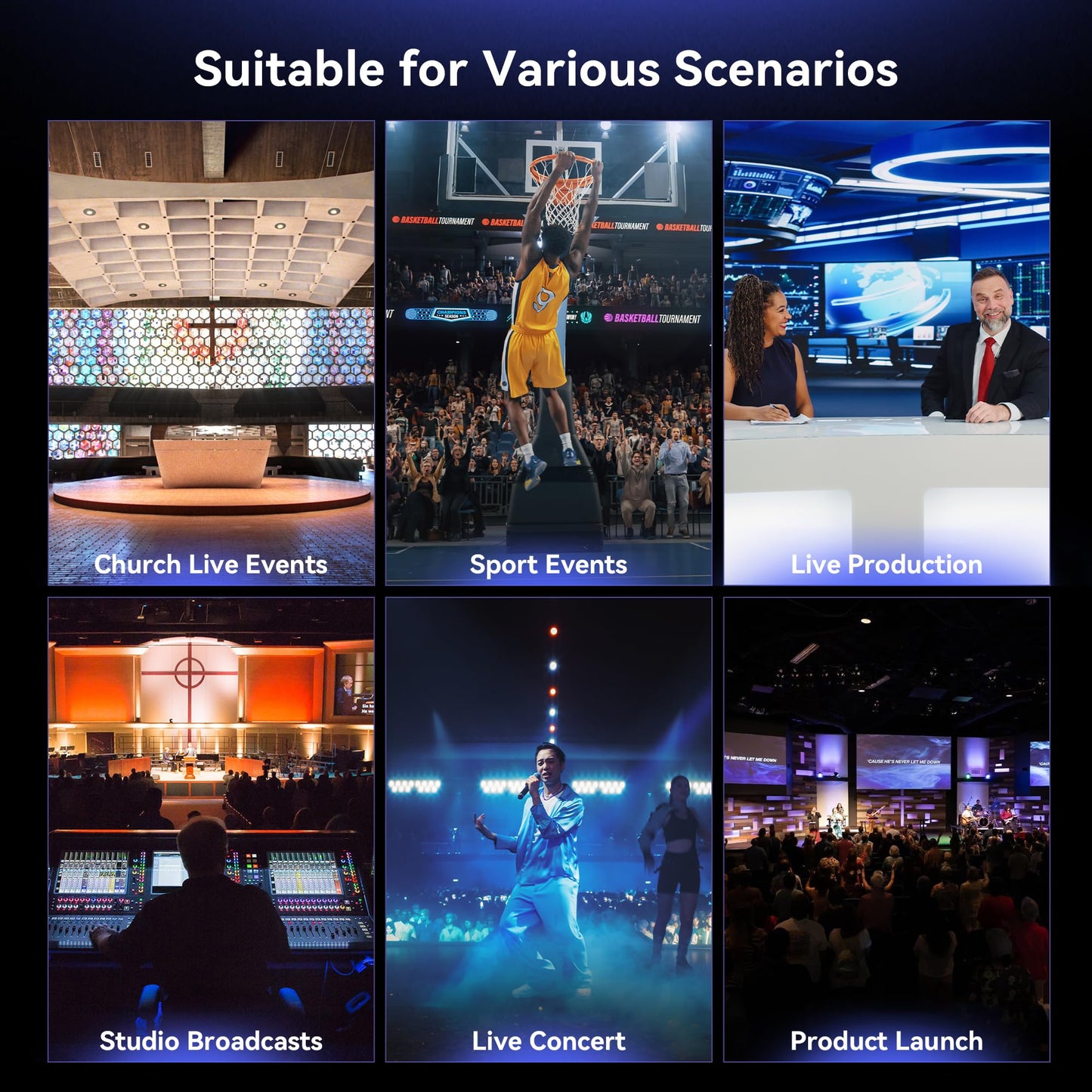 Tenveo 4K NDI PTZ Camera AI Humanoid & Face Auto-Tracking, HDMI/LAN/USB3.0 PoE PTZ Camera 20X Optical Zoom IP Live Streaming, for Church Services Worship Video Conference Live Streaming YouTube OBS