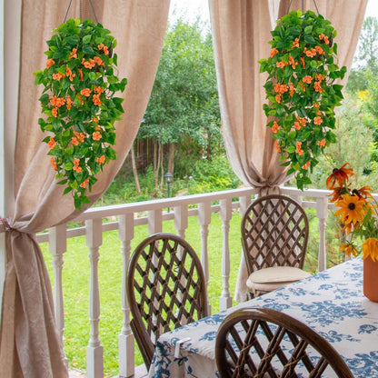 BLEUM CADE Fake Hanging Plants, 2pcs Artificial Pothos Vines Faux Plants Greenery for Wall Home Living Room Office Indoor Outdoor Decor (No Baskets)