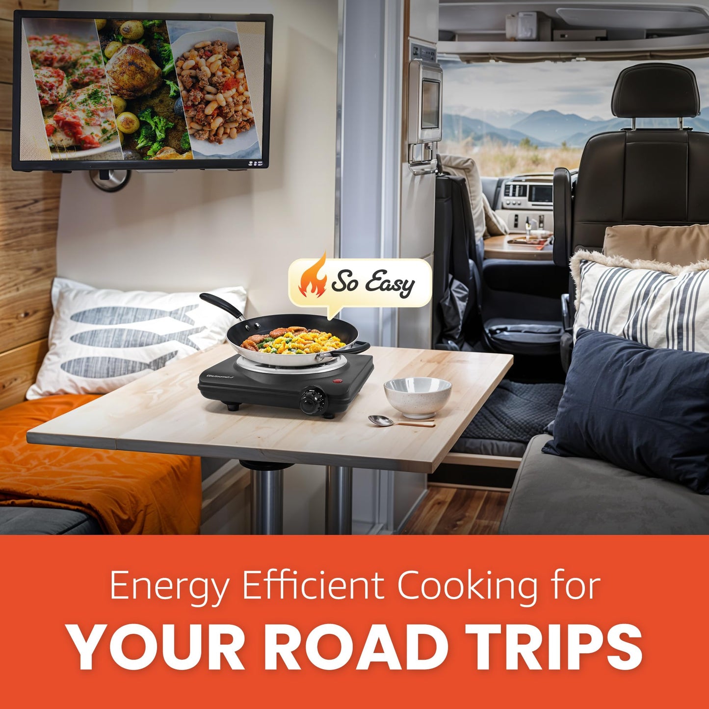 Elite Gourmet EDB-302BF# Countertop Double Cast Iron Burner, 1500 Watts Electric Hot Plate, Temperature Controls, Power Indicator Lights, Easy to Clean, Black