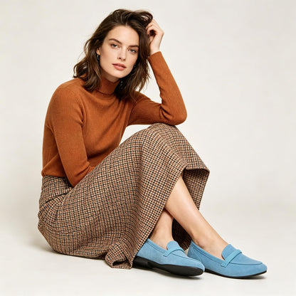Women's Slip on Flats Shoes Runs Small Faux Suede Ballet Flats Fashion Business Casual Comfortable Flats Dressy Loafers for Women