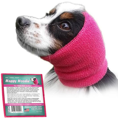 Happy Hoodie The Original Dog & Cat Calming Band - American Brand - Anxiety Relief/Noise Protection - Grooming - Thunder - Fireworks (Large, Black) - Since 2008