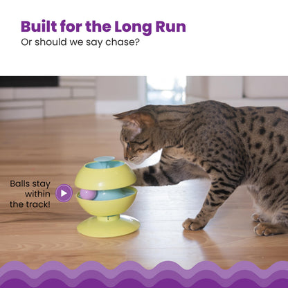 Catstages Tower of Tracks Cat Toy – 3-Level Track Tower with 6 Balls, Interactive Cat Toy for Indoor Enrichment