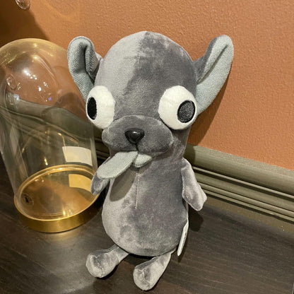 Funny Big Eyed Chihuahua Plush - Hilarious Dark Grey Chihuahua Stuffed Animal | Stress Relief Toy, Funny Desk Decor Gift for Kids & Adults (Black)