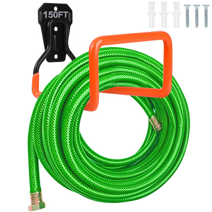 PeoMev Metal Garden Hose Holder - Heavy Duty Hose Hanger Wall Mounted Water Hose Holder for Outside Yard, Sturdy Hose Reel Hose Hooks for Water Hose, Extension Cords