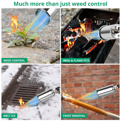 Sondiko Propane Torch Weed Burner, High Output Weed Torch Flamethrower, 30" Detachable Long Arm Heavy Duty Blow Torch For Garden, Wood, Ice, Snow, Melting(PROPANE TANK NOT INCLUDED)