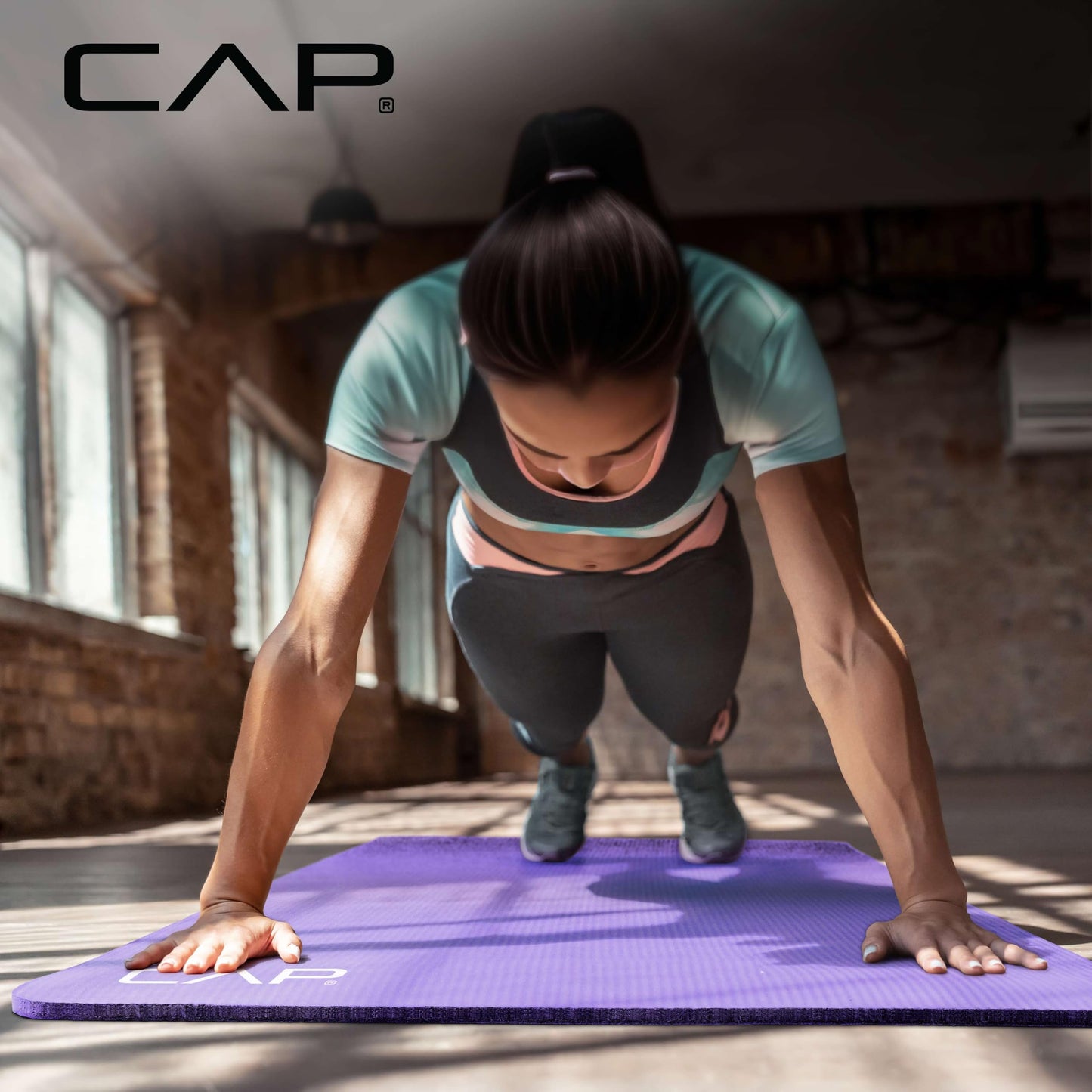 CAP Barbell 1/2-Inch High Density Exercise Yoga Mat with Strap | Multiple Options