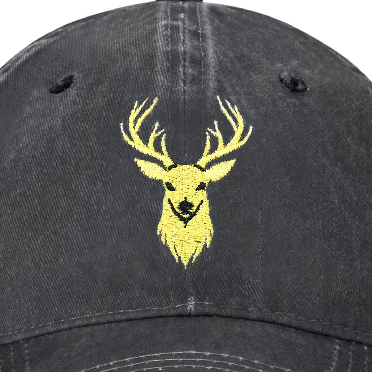 Embroidered Baseball Cap Adjustable Vintage Washed Distressed Denim Baseball Hat for Women Men