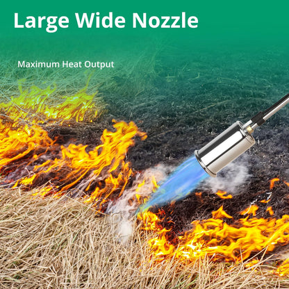 Sondiko Propane Torch Weed Burner, High Output Weed Torch Flamethrower, 30" Detachable Long Arm Heavy Duty Blow Torch For Garden, Wood, Ice, Snow, Melting(PROPANE TANK NOT INCLUDED)
