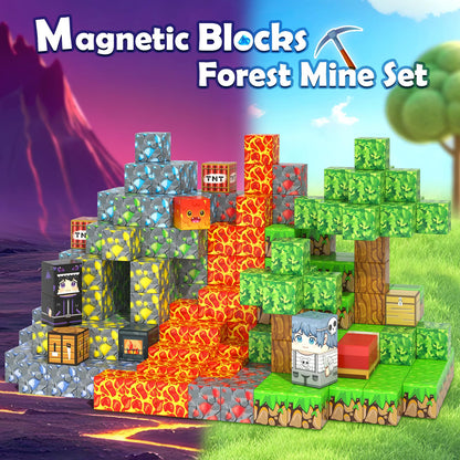Soyee Magnetic Blocks Building Toys - Build Mine Magnet World Set Toddler Kids Sensory Toys for Boys & Girls Ages 3-5 5-7 8-12, 1'' Magnetic Cubes Game for Boys