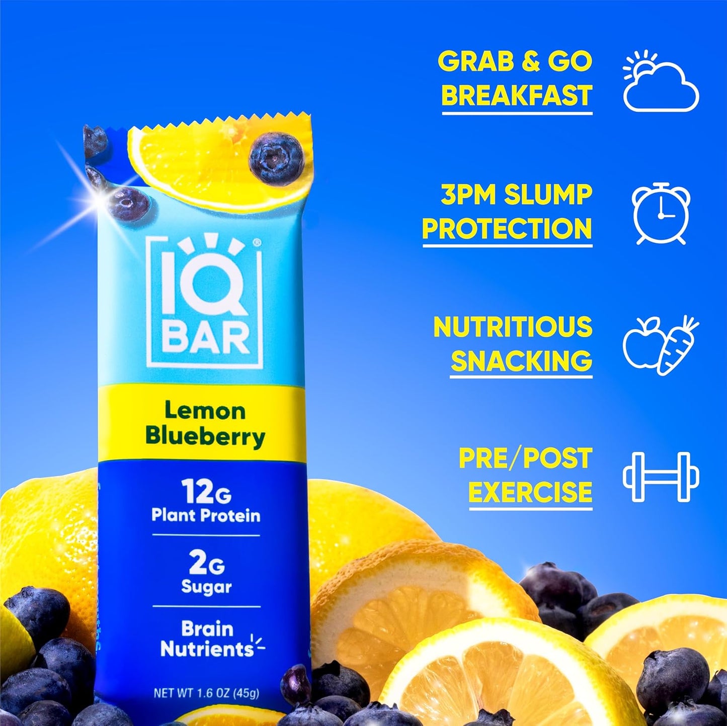 IQBAR Clean Plant Protein Bars, Almond Butter Chip 12-Count | Protein Snack | High Fiber, High Protein, Low Sugar, Clean Label Project Certified | Gluten Free, Dairy Free, Vegan, Keto, Soy Free