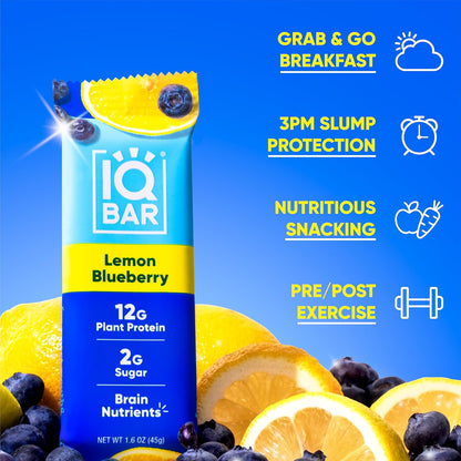 IQBAR Clean Plant Protein Bars, Almond Butter Chip 12-Count | Protein Snack | High Fiber, High Protein, Low Sugar, Clean Label Project Certified | Gluten Free, Dairy Free, Vegan, Keto, Soy Free
