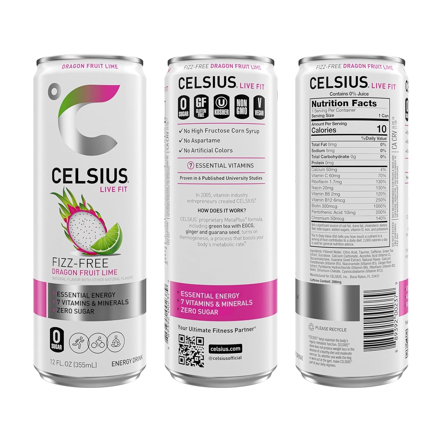 CELSIUS Sparkling Orange, Sugar Free Energy Drink, 12 Fl Oz (Pack of 12)