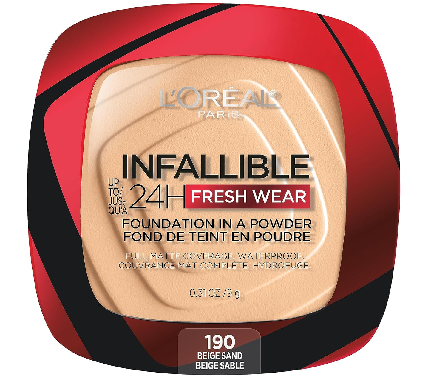 L'Oreal Paris Makeup Infallible Fresh Wear Foundation in a Powder, Up to 24H Wear, Waterproof, Vanilla, 0.31 oz. (Packaging May Vary)