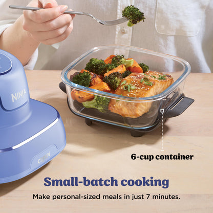 Ninja Crispi 4 in 1 Glass Air Fryer, 450°F, Non Toxic, 4QT and 6 Cup Containers with Lids, Dishwasher Safe, Cyberspace Gray, 1 Count, FN101GY