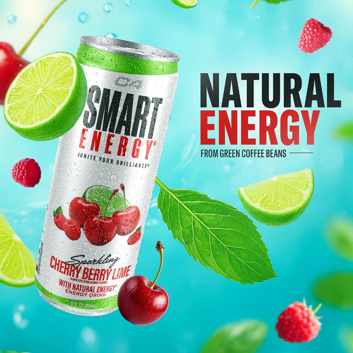 C4 Smart Energy Drinks Variety Pack, Sugar Free Performance Fuel & Nootropic Brain Booster, Coffee Substitute or Alternative, 4 Flavor Berry Breeze Variety (Pack of 24)