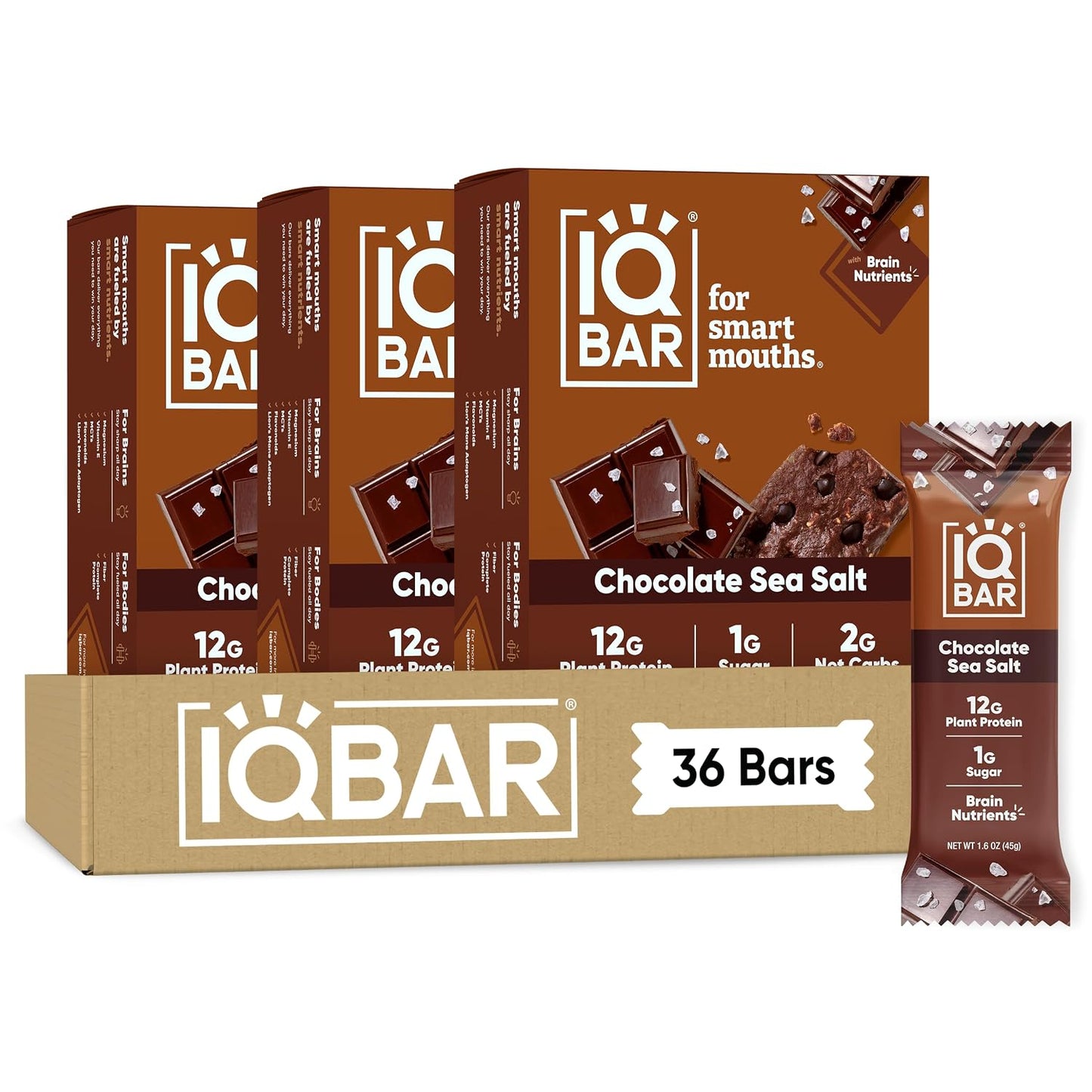 IQBAR Clean Plant Protein Bars, Almond Butter Chip 12-Count | Protein Snack | High Fiber, High Protein, Low Sugar, Clean Label Project Certified | Gluten Free, Dairy Free, Vegan, Keto, Soy Free