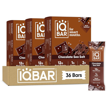 IQBAR Clean Plant Protein Bars, Almond Butter Chip 12-Count | Protein Snack | High Fiber, High Protein, Low Sugar, Clean Label Project Certified | Gluten Free, Dairy Free, Vegan, Keto, Soy Free