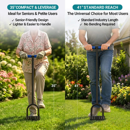 Edger Lawn Tool 41in Border Edger with Tempered Spring Steel Blade Long Rubber Handle Wide Footplate Rustproof Manganese Steel Half Moon Edger for Garden Maintenance