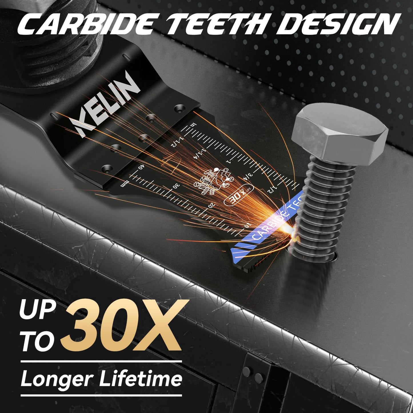 KELIN 6PCS Oscillating Multi Tool Hook Knife Blades, Multitool Saw Blades for Soft Materials Like Roofing Shingles, Carpet, Cardboard & PVC Flooring, Universal Interface
