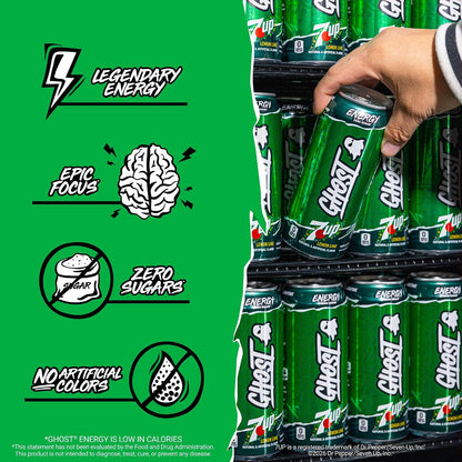 GHOST Energy Drink, Zero Sugars, 12-Pack, Cherry Limeade, 16oz | Energy & Focus Pre Workout Drink, No Artificial Colors, Gluten-Free, Vegan - 200MG Natural Caffeine, L-Carnitine, Taurine