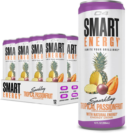 C4 Smart Energy Drinks Variety Pack, Sugar Free Performance Fuel & Nootropic Brain Booster, Coffee Substitute or Alternative, 4 Flavor Berry Breeze Variety (Pack of 24)
