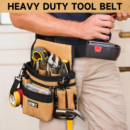 Tool Belt,Magnetic Tool Pouch,14-Pockets Tool Belts for Men,Detachable & Adjustable Tool Pouch belt for Electrician,Carpenter,Construction,Work Apron,Utility Belt,Black-Yellow