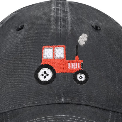 Embroidered Baseball Cap Adjustable Vintage Washed Distressed Denim Baseball Hat for Women Men