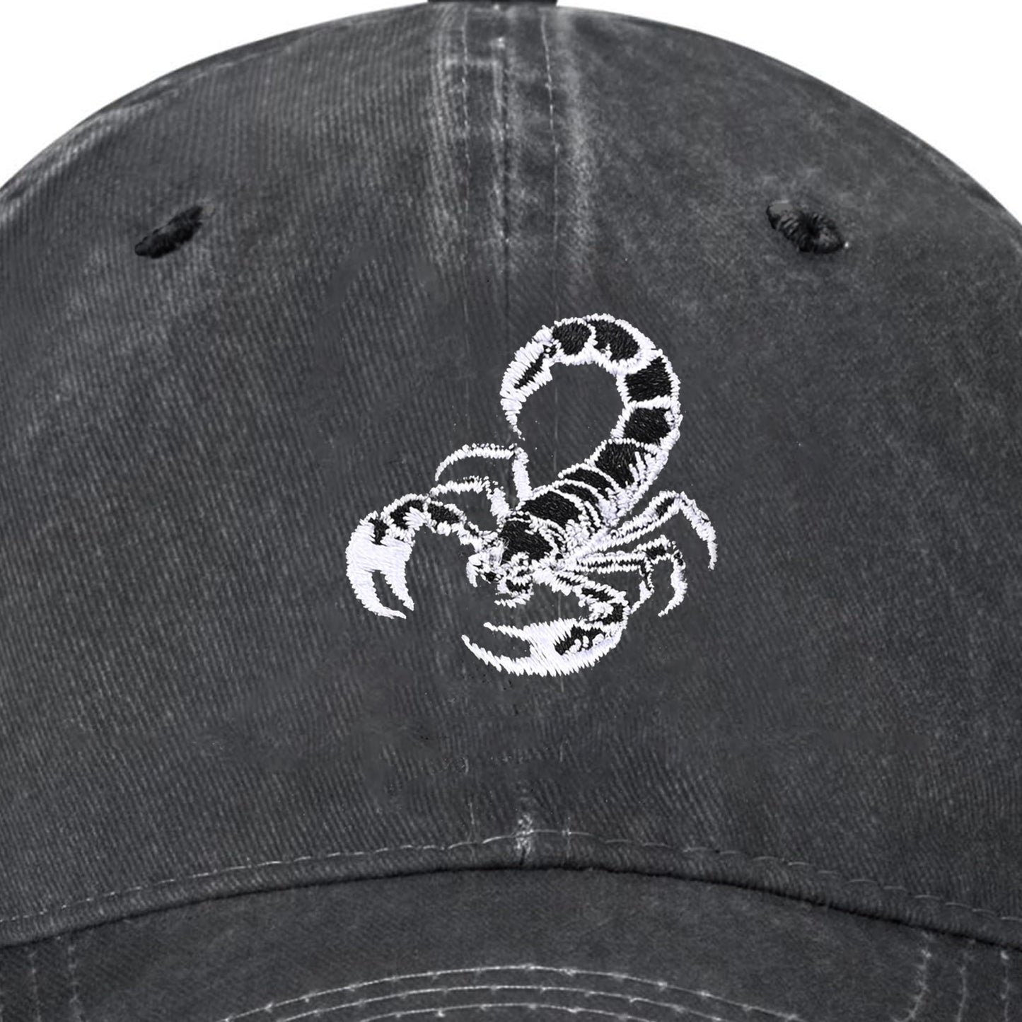 Embroidered Baseball Cap Adjustable Vintage Washed Distressed Denim Baseball Hat for Women Men