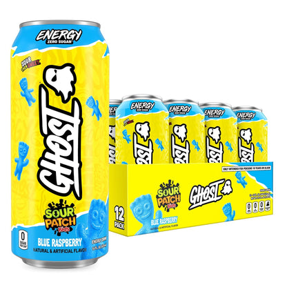 GHOST Energy Drink, Zero Sugars, 12-Pack, Cherry Limeade, 16oz | Energy & Focus Pre Workout Drink, No Artificial Colors, Gluten-Free, Vegan - 200MG Natural Caffeine, L-Carnitine, Taurine