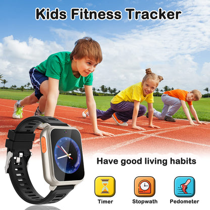 Cosjoype Kids Game Smart Watch for Kids with 39 Puzzle Games HD Touch Screen Camera Music Player Pedometer Alarm Clock Calculator Flashlight 12/24hr Kid Watch Gift for 4-12 Year Old Boys Toys for Kid