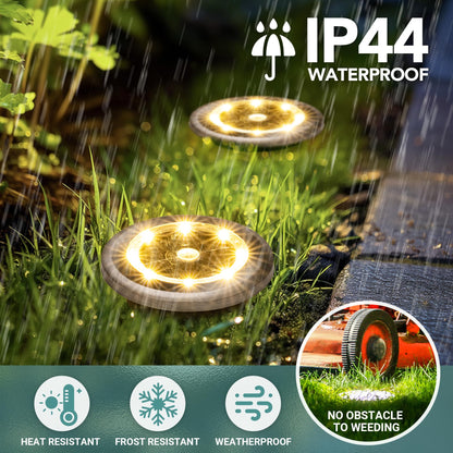 SOLPEX Mini Solar Ground Lights, 10 Pack Solar Lights Outdoor Waterproof, Pathway Lights Solar Powered, Solar Garden Light, Landscape Lighting for Yard Driveway Walkway (Cool White)