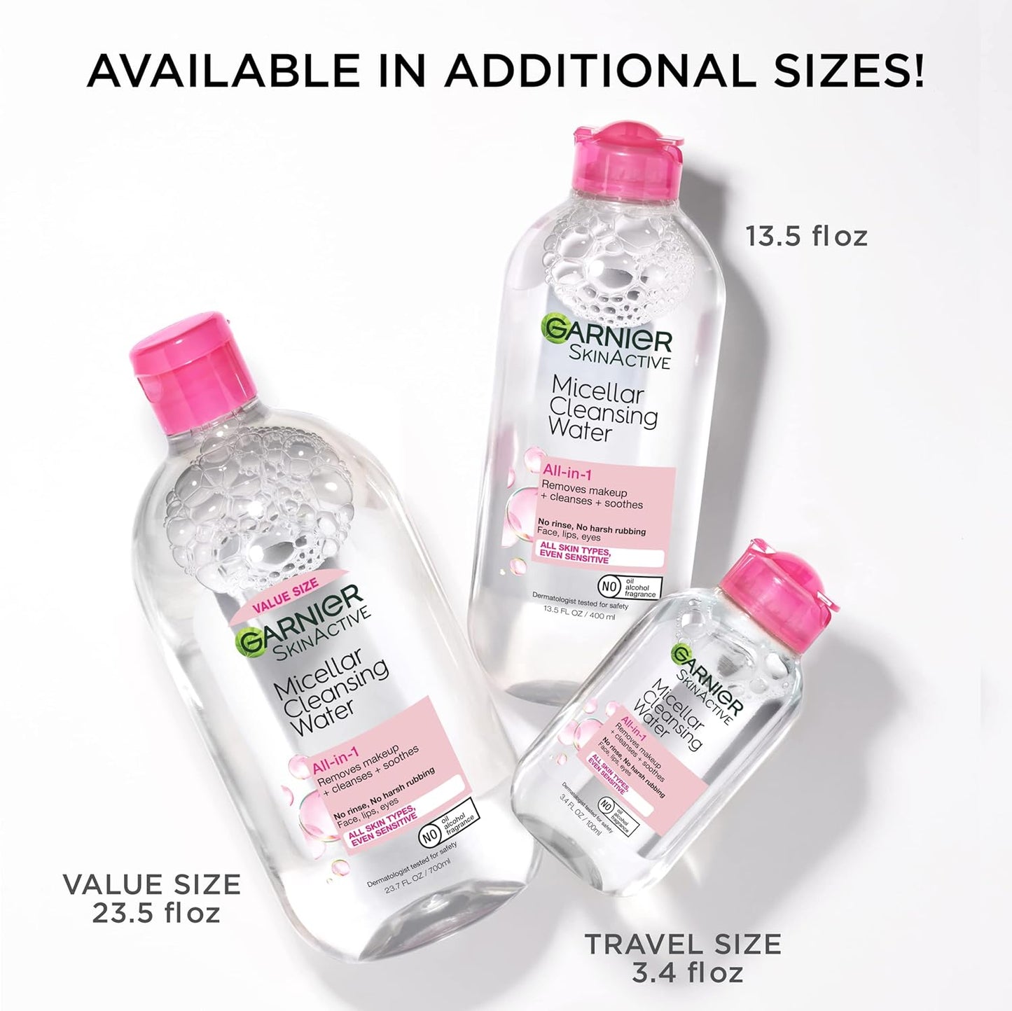 Garnier Micellar Water, Hydrating Facial Cleanser & Makeup Remover, Suitable for Sensitive Skin, Vegan, Cruelty Free, 13.5 Fl Oz (400mL), 1 Count