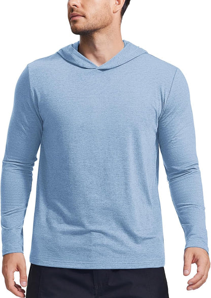 PINSPARK Lightweight Pullover Hoodies for Men Long Sleeve Hoodie for Golf Gym Workout Athletic Sweatshirt