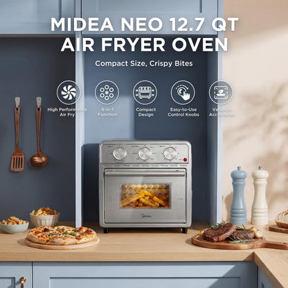 Midea Flexify Pro French Door Air Fryer Toaster Oven, Premium Cooking Experience with Precision Heat, Easy-Clean Enamel Interior & Modern Control, 26.4 QT