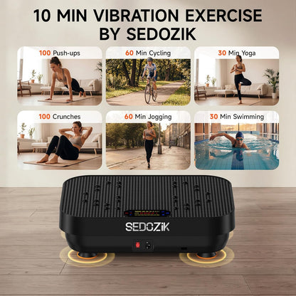 SEDOZIK Vibration Plate Exercise Machine, Vibration Plate for Lymphatic Drainage Weight Loss, 450 Lbs Capacity Full Body Vibrating Platform Workout Equipment with Bluetooth for Home Women Men