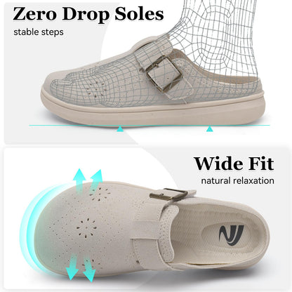 Spesoul Clogs for Women Wide Width Slip On Mules Slide On Potato Shoes Diabetic Slippers Closed Toe Zero Drop for Swollen Feet Summer Indoor Outdoor