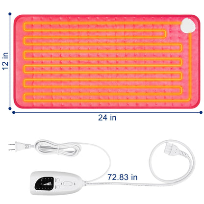 Electric Heating pad with 6 Heat Settings, Auto Shut Off, Dry Electric Heating for Back Neck Knee Arms Legs Shoulder Heat Pads for Christmas Birthday Father Mother's Day (24"X12", Gray Green)