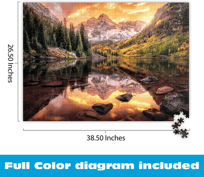Buffalo Games Joshua Snow Maroon Lake Reflections 2000 Piece Jigsaw Puzzle - 38.5 x 26.5 in, Large - 2000 Piece Puzzles for Adults - Calming Solo Escape - Reference Poster Included