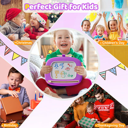 Kikidex Magnetic Drawing Board, Toddler Girl Toys for 1-3 Year Old, Doodle Board Pad Learning and Educational Toys for 1 2 3 Year Old Baby Kids Birthday Gift (Light Blue)
