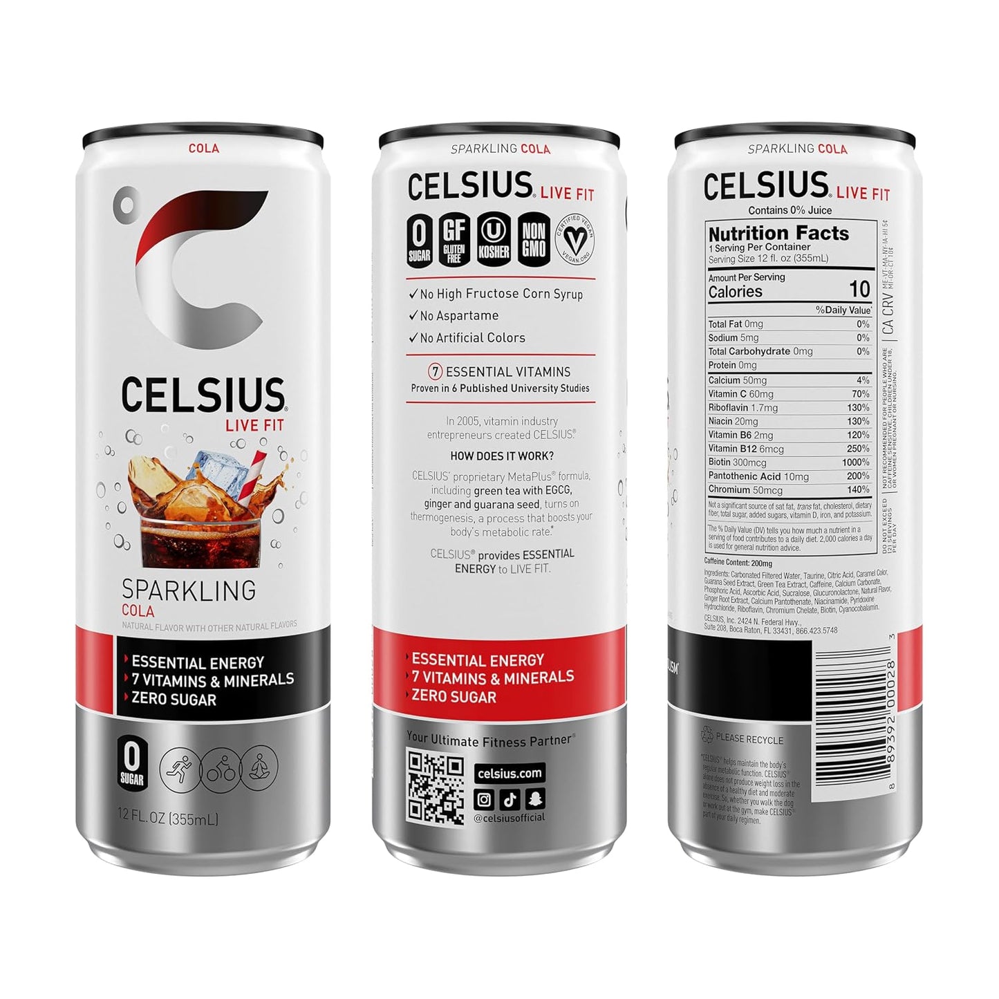 CELSIUS Sparkling Orange, Sugar Free Energy Drink, 12 Fl Oz (Pack of 12)