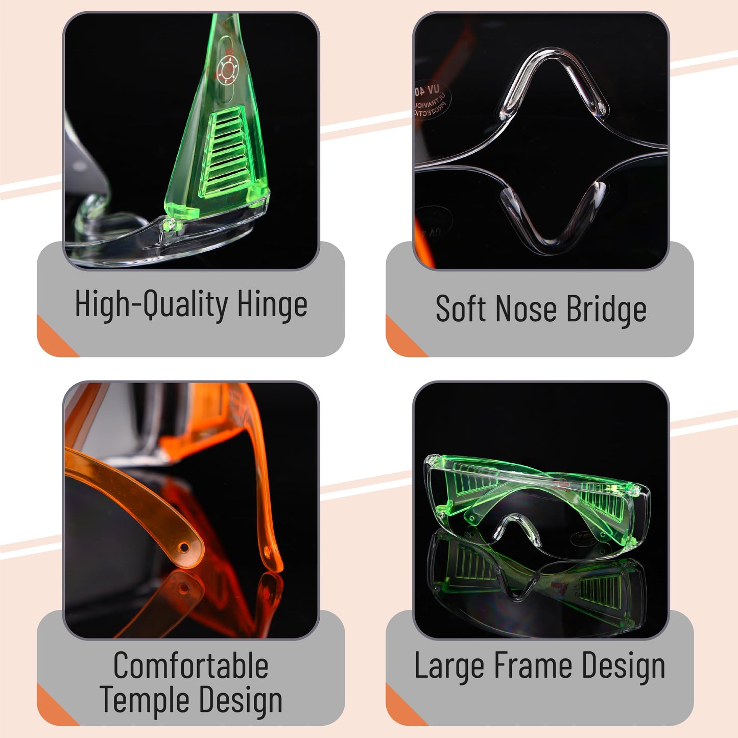 UNCO- Safety Goggles Over Glasses, Protective Goggles, Anti Fog, Work, Safety Glasses Over