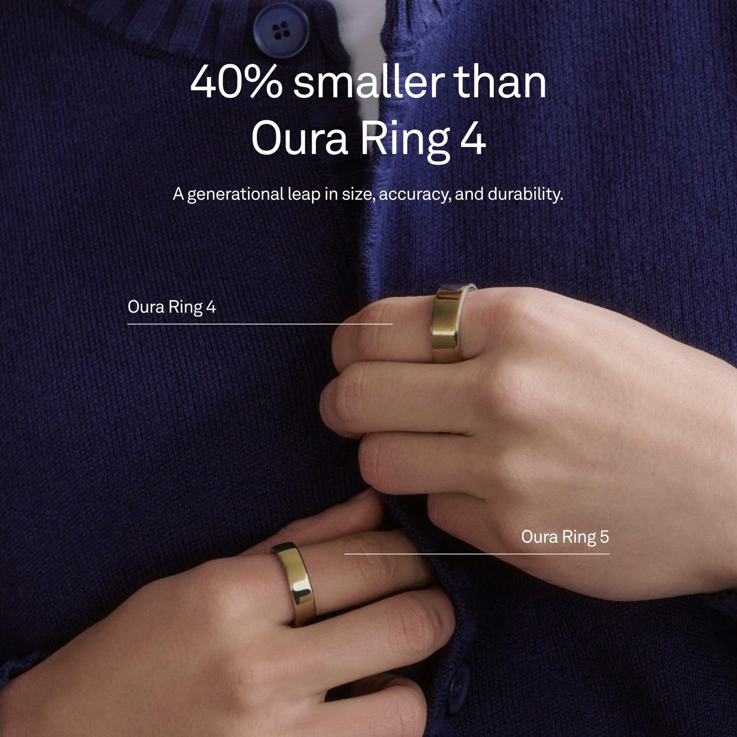 Oura Ring 5 - Stealth - Size 9 - World's Smallest Smart Ring - Sleep, Activity, Women's Health, AI Advisor, 1 Week of Battery Life, Oura App, Android & iOS Compatible
