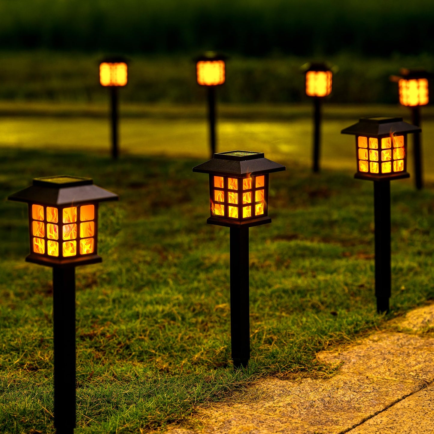 GIGALUMI Solar Outdoor Lights,12 Pack LED Solar Lights Outdoor Waterproof, Solar Walkway Lights Maintain 10 Hours of Lighting for Your Garden, Landscape, Path, Yard, Patio, Driveway
