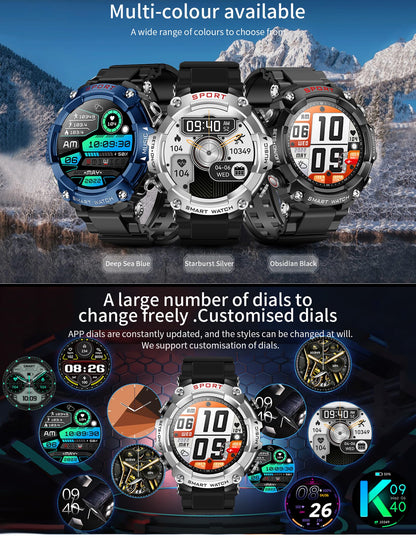 Smart Watch with Earbuds for Men, Smart Watches for Android Phones, Bluetooth Calling can Answer and Make Calls, Military Resistant Fitness, Sports Fitness Tracker with Step,Heart Rate