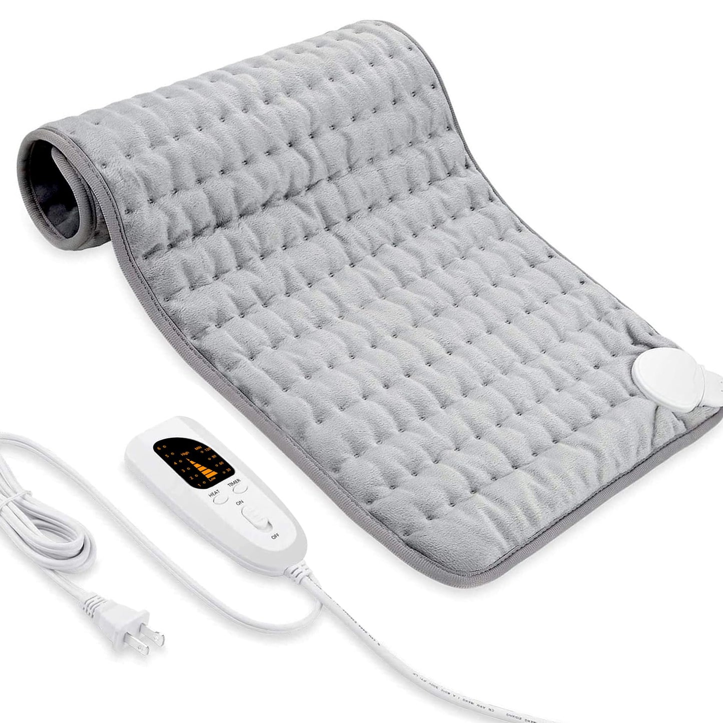 Electric Heating pad with 6 Heat Settings, Auto Shut Off, Dry Electric Heating for Back Neck Knee Arms Legs Shoulder Heat Pads for Christmas Birthday Father Mother's Day (24"X12", Gray Green)