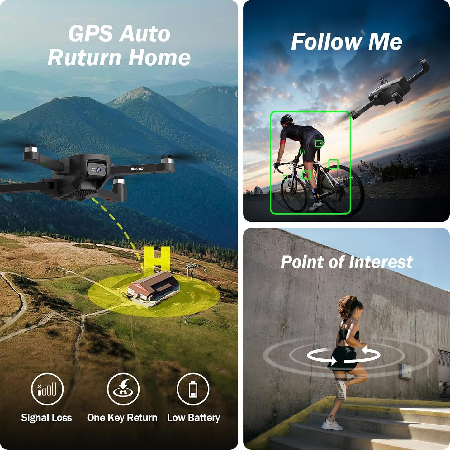 GPS Drone with EIS Camera for Adults Beginners,4.5" HD LCD RC Screen,Al Track&Orbit Mode,32G SD Card with Drone Professional Auto Return, Drones Long Range Follow Me,Gesture Control,under 249g