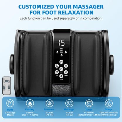 CARESKYpro HSA Eligible FSA Shiatsu Foot Massager with Heat for Neuropathy and Pain Relief, 3 Heat Therapy, 5 Intensity Deep Kneading, Rolling for Calf-Feet-Arm Relaxation, Plantar Fasciitis